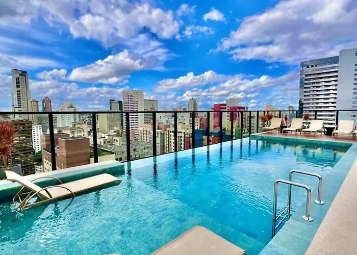 Apart Stúdio All Batel - Piscina Borda Infinita aquecida - Colchão massageador - Próx ao Shopping Curitiba
